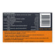 Back of box of Buderim Ginger BioActive Ginger+ Nausea Relief 20 hard capsules, designed to help decrease symptoms of motion sickness, such as nausea. Contains zinc and vitamin B6. Showing ingredients and description.