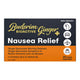 Box of Buderim Ginger BioActive Ginger+ Nausea Relief 20 hard capsules, designed to help decrease symptoms of motion sickness, such as nausea. Contains zinc and vitamin B6.