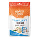 50g resealable pouch of Buderim Ginger Traveller's Friend Ginger Chews, individually wrapped, chewy treats.