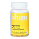 60 Chuu Nutrition Apple Cider Vinegar Gummies in a clear jar. Made with all-natural ingredients and zero sugar, delivering incredible benefits such as boosting digestion, curbing sugar cravings, and supporting blood sugar management, all while being delicious and containing less than 1 calorie per serve. Vegan and gluten free. Packaged with a yellow label.