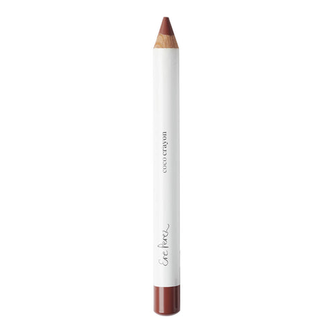 Wooden lipstick crayon in the shade 'Brave', a taupe nude colour.