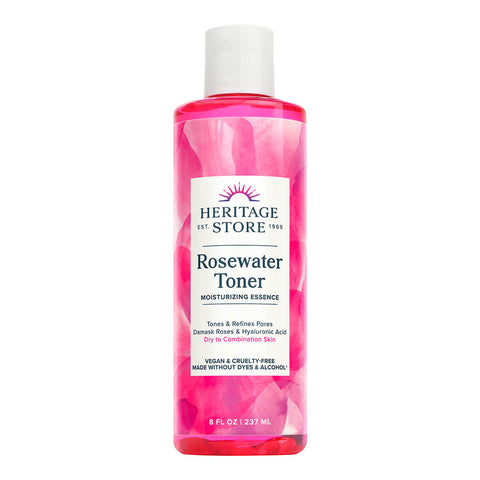 Bottle of rosewater toner moisturising essence.