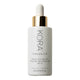 White dropper bottle of KORA Organics Silky Sun Drops Protection Serum (30ml), a certified organic SPF15 serum that protects skin from aging, blue light, UV damage, and pollution while hydrating without leaving a white cast.