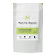 70g bag of Matcha Maiden Organic Matcha Powder, 100% pure stone ground green tea leaves. Certified organic, vegan, gluten free, and dairy free. Packaged in a white plastic bag.