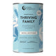 450g container of Nutra Organics Thriving Family Protein in Smooth Vanilla flavour, a plant-based protein and wholefood multivitamin blend with 17 minerals suitable for the whole family. Packaged in a tin with a light blue label.