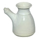 Southern Cross Pottery Neti Pot in white, stoneware used for nasal irrigation, a personal hygiene practice in which the nasal cavity is rinsed to remove excess mucus and debris from the nose and sinuses.