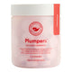 Tub of 75 chewable tablets of The Beauty Chef Plumpers Collagen Chewables in strawberry flavour. Science-backed hydrolysed collagen peptides support collagen production and skin elasticity, with a potent postbiotic for skin hydration. The plastic tub is slightly translucent white with pink text.