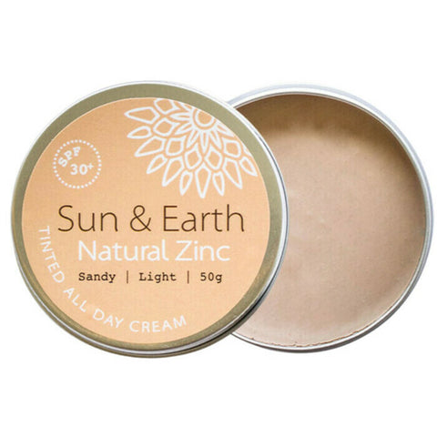 Sun & Earth Natural Zinc Tinted All Day Cream Sandy Light 50g