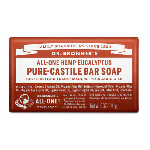 Dr Bronner's Pure-Castile Bar Soap - Eucalyptus 140g