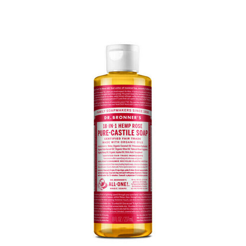 Dr Bronner's 18-In-1 Pure-Castile Soap - Rose 237ml