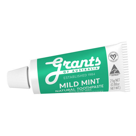 Grants Mild Mint Natural Toothpaste - Fluoride Free 25g