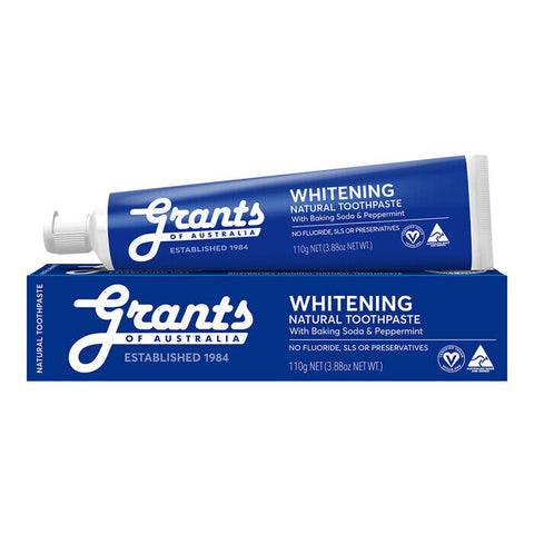 Grants Whitening Natural Toothpaste With Peppermint - Fluoride Free 110g