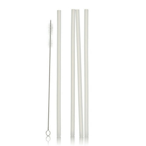 Life Basics by Nourished Life Silicone Straws - Transparent 4 pack