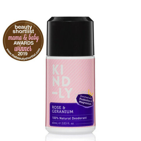 KIND LY 100% Natural Deodorant Rose & Geranium 60ml