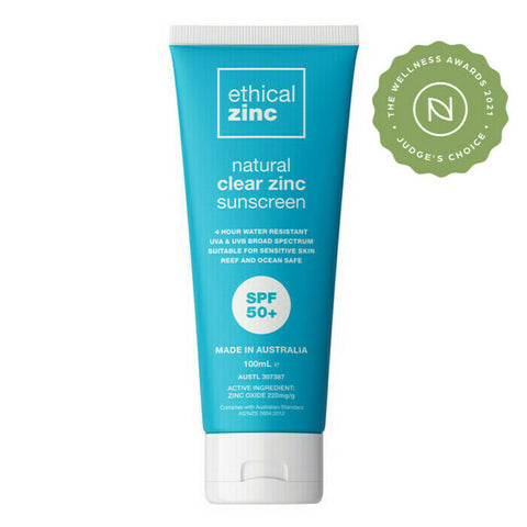 Ethical Zinc SPF50+ Natural Clear Zinc Sunscreen 100ml