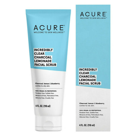 Acure Organics Incredibly Clear Charcoal Facial Scrub 118ml