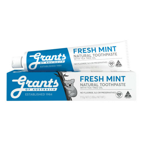 Grants Fresh Mint Natural Toothpaste - Fluoride Free 110g