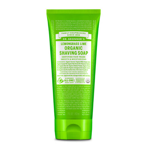 Dr Bronner's Organic Shaving Soap - Lemongrass Lime 207ml