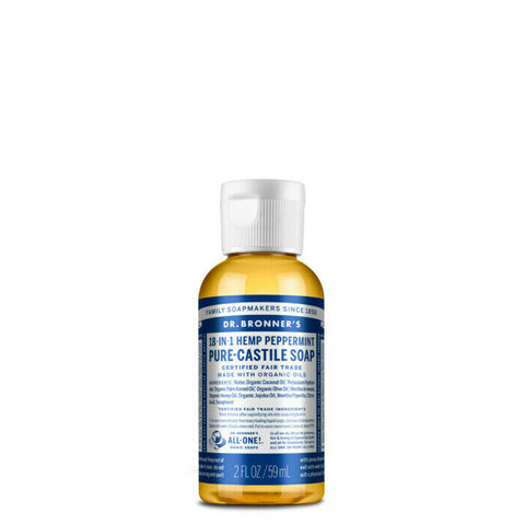 Dr Bronner's 18-In-1 Pure-Castile Soap - Peppermint 59ml