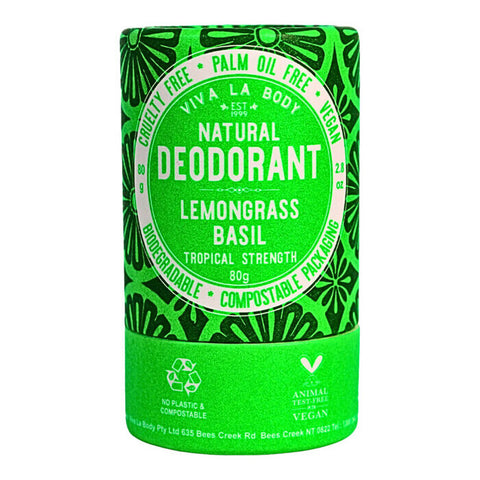 Viva La Body Natural Deodorant - Lemongrass & Basil 80g