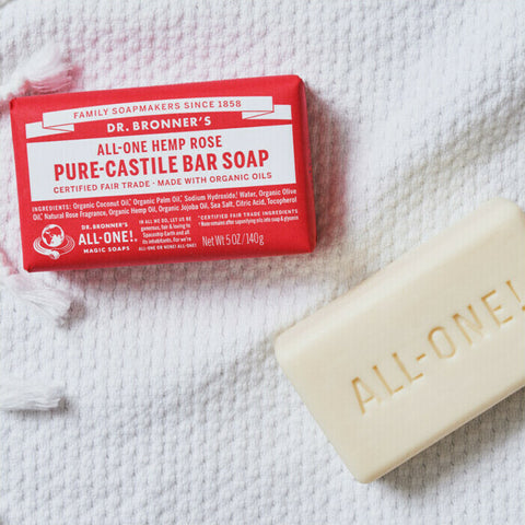 Dr Bronner's Pure-Castile Bar Soap - Rose