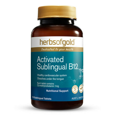 Herbs of Gold Activated Sublingual B12 75 Tablets