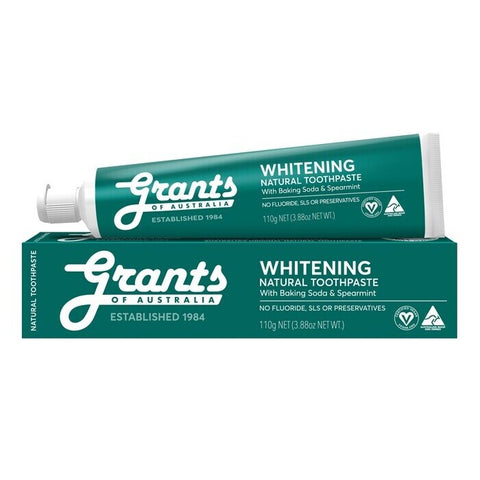 Grants Whitening Natural Toothpaste With Spearmint - Fluoride Free 110g