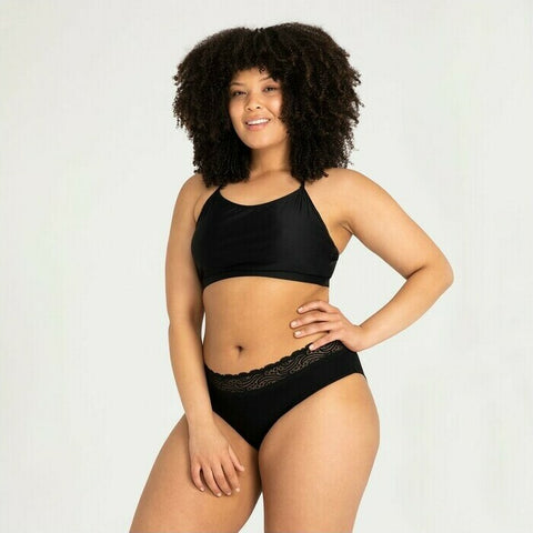 Modibodi Sensual Hi Waist Bikini Heavy-Overnight Black