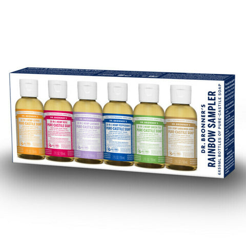 Dr Bronner's Rainbow Sampler Pack Gift Pack 6 x 59ml