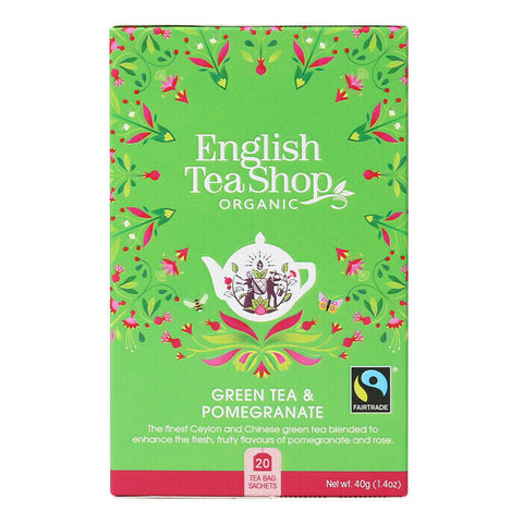 English Tea Shop Green Tea Pomegranate 20 Teabags