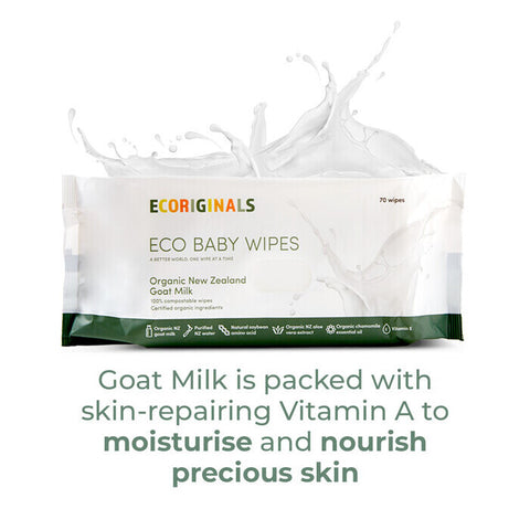 Ecoriginals Plant Based New Zealand Goat Milk Wipes