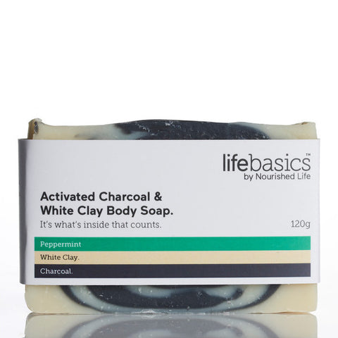 Life Basics by Nourished Life White Clay + Activated Charcoal Body Soap 1 Item