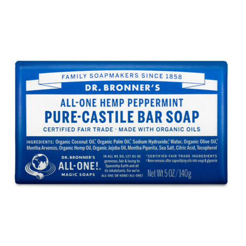 Dr Bronner's Pure-Castile Bar Soap - Peppermint 140g