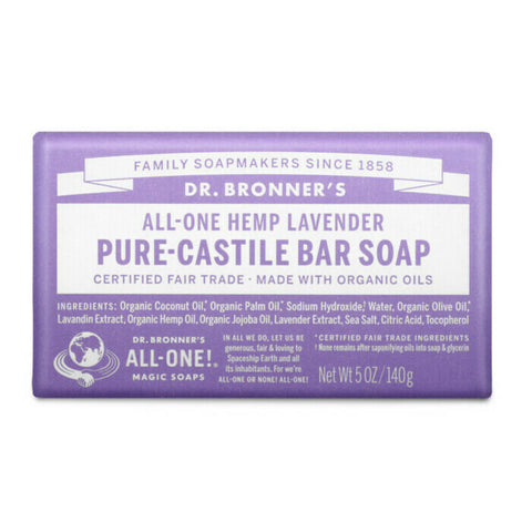 Dr Bronner's Pure-Castile Bar Soap - Lavender 140g