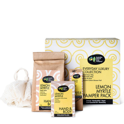 Australian Natural Soap Company Lemon Myrtle Pamper Pack 4 Pack