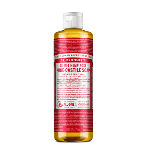 Dr Bronner's 18-In-1 Pure-Castile Soap - Rose 473ml