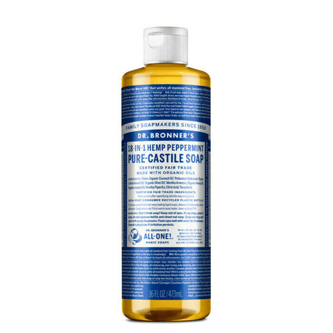 Dr Bronner's 18-In-1 Pure-Castile Soap - Peppermint 473ml