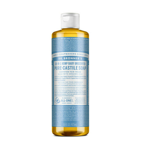 Dr Bronner's 18-In-1 Pure-Castile Soap - Baby Unscented 473ml