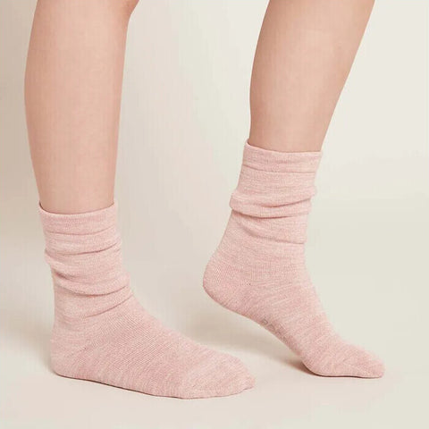 Boody Women's Chunky Bed Socks Dusty Pink Marl / One Size