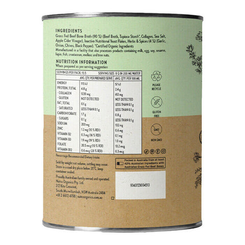 Nutra Organics Beef Bone Broth - Garden Herb