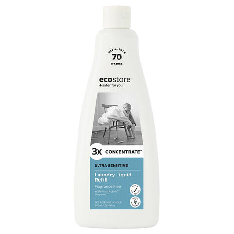 ecostore Laundry Liquid 3X Concentrate - Ultra Sensitive 840ml Refill