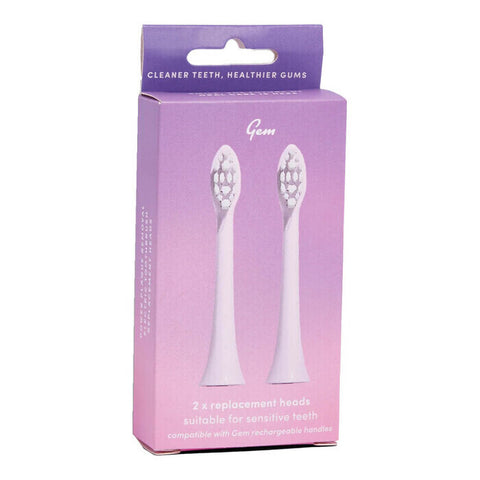 Gem Electric Toothbrush Replacement Heads - Rose 2 Pack