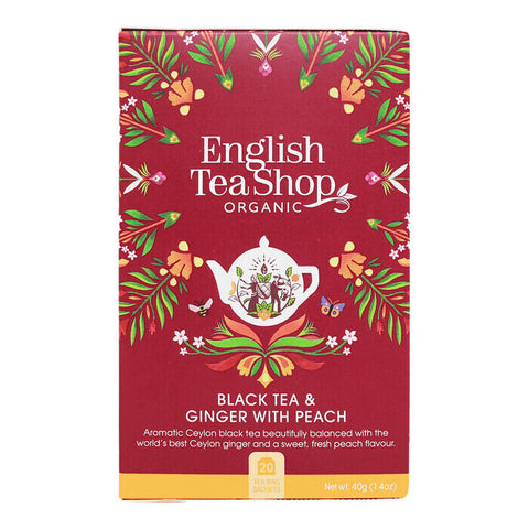 English Tea Shop Black Tea & Ginger with Peach Tea 20 Tea Bags