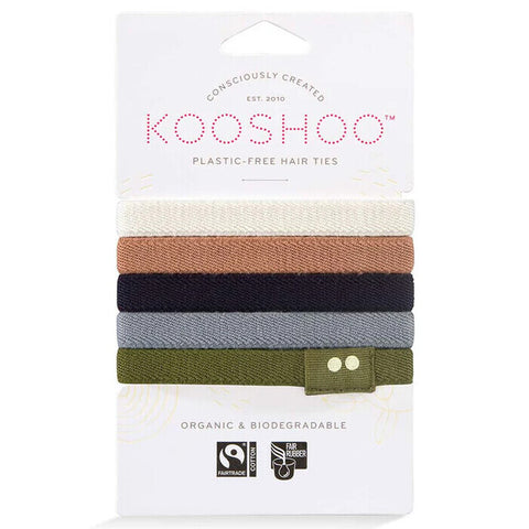 Kooshoo Certified Organic Hair Ties - Classic 5 pack