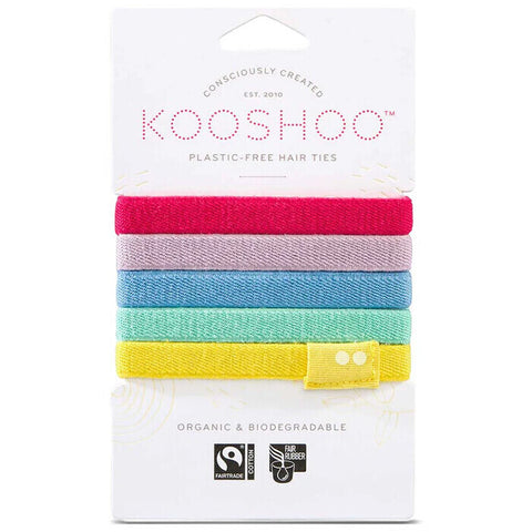 Kooshoo Certified Organic Hair Ties - Rainbow 5 pack