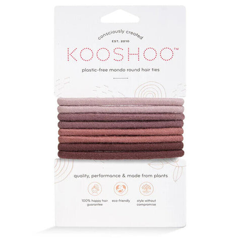 Kooshoo Plastic Free Mondo Round Hair Ties  - Earth 8 pack