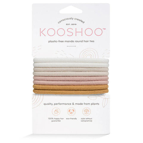 Kooshoo Plastic Free Mondo Round Hair Ties  - Golden 8 pack