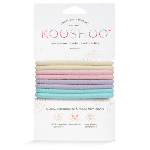 Kooshoo Plastic Free Mondo Round Hair Ties   - Pastel 8 pack