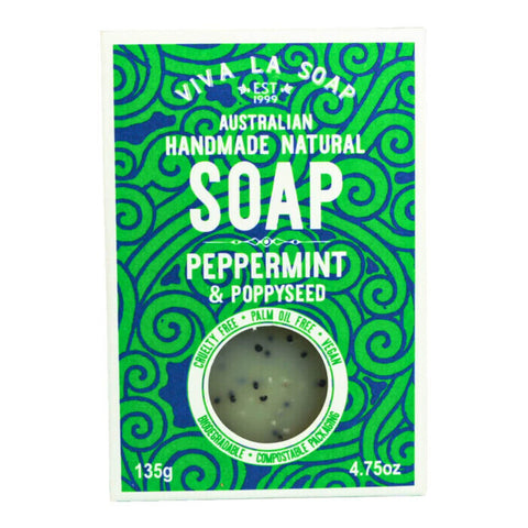 Viva La Body Natural Soap - Peppermint & Poppyseed 135g