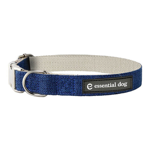 Essential Dog Organic Hemp & Cotton Dog Collar - Ink Blue XS